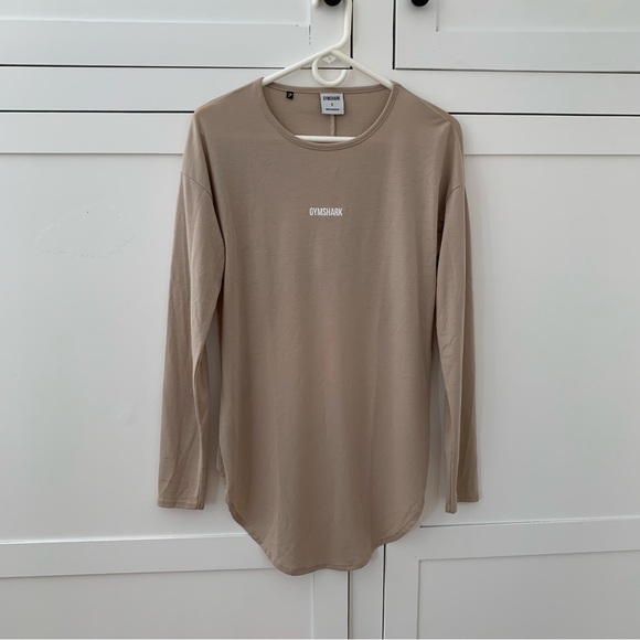 Gymshark Brown Ark Long Sleeve Open Back Shirt Size Small - Picture 3 of 11